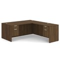 Officesource OS Laminate Collection Double 3/4 Pedestal ''L'' Desk - 71'' x 36'' DBLHLPL101MW